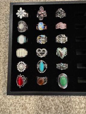 Paparazzi Mixed Silver and Gemstone Adjustable Rings